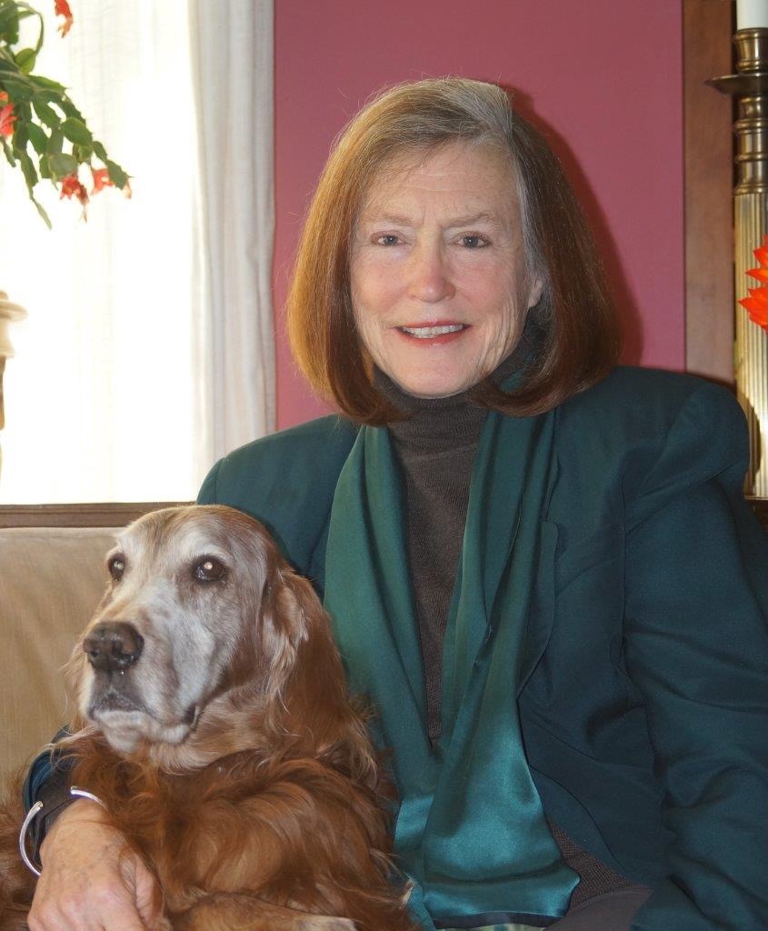 Mary Lynn Broe with her Irish setter